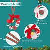 Crochet Christmas Wreath with Bell Hanging Pendant Decorations HJEW-WH0007-13-4