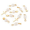 10Pcs 5 Styles Natural Freshwater Pearl & 304 Stainless Steel & 201 Stainless Steel Pendants PALLOY-TAC0267-3