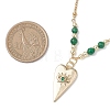 Brass Pave Cubic Zirconia Evil Eye Heart Pendant 304 Stainless Steel Satellite Chain Necklaces for Women NJEW-JN05803-02-3