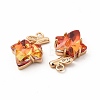 Brass with K9 Glass Charms KK-B071-14G-04-2