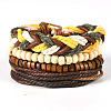 Cowhide & Imitation Leather Cord Knitted Multi-strand Bracelets WG31D03-12-1