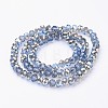 Electroplate Glass Faceted Rondelle Beads Strands EGLA-D020-6x4mm-54-3