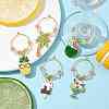 Mixed Shape Alloy Enamel Pendants Wine Glass Charms AJEW-JO00253-5