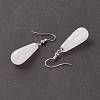 Teardrop Platinum Tone Brass Natural Crystal Dangle Earrings EJEW-M058-11-3