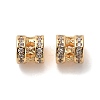 Brass Micro Pave Clear Cubic Zirconia Beads KK-B110-09G-2