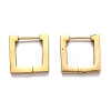 304 Stainless Steel Square Huggie Hoop Earrings STAS-J033-09B-G-2