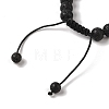 8mm Round Natural Lava Rock Braided Bead Bracelets X-BJEW-C067-01B-09-4