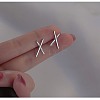 Alloy & Rhinestone Tassel Stud Earrings WG71275-01-4