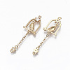 Brass Micro Pave Cubic Zirconia Links Connectors KK-S359-077-RS-2