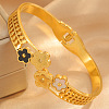304 Stainless Steel & Acrylic Hinged Bangles for Women WG97382-01-1