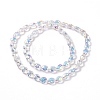 Transparent Electroplate Glass Beads Strands GLAA-C025-02D-4