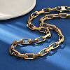 Ion Plating(IP) 304 Stainless Steel Paperclip Chain Necklaces for Women Men NJEW-U019-03G-1