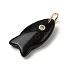 Natural Obsidian Pendants X-G-A297-01G-09-2