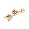 Brass Micro Pave Cubic Zirconia Pendants KK-P345-60G-01-2