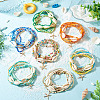 2 Bags Summer Beach Glass Seed Beaded & Natural Shell & Alloy Starfish Charm Anklet Sets AJEW-TA0003-69A-8