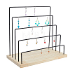 5-Tier Black Iron Earring Card Display Stands EDIS-WH0041-03-1