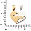 304 Stainless Steel Rhinestone Split Pendants STAS-F368-18GP-3