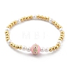 Brass Beaded Stretch Bracelets for Women BJEW-G736-03B-5