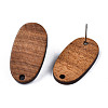 Walnut Wood Stud Earring Findings MAK-N032-013-3