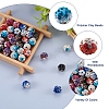 64Pcs 8 Colors Two-Tone Handmade Polymer Clay Disco Ball Beads RB-SW0001-01-4