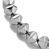 Rhombus Electroplated Synthetic Non-magnetic Hematite Beaded Stretch Bracelets for Women Men BJEW-K242-02-2