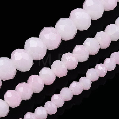 Two-Tone Imitation Jade Glass Beads Strands GLAA-T033-01B-03-1