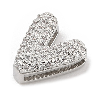 Brass Micro Pave Cubic Zirconia Slide Charms ZIRC-I068-08P-A-1