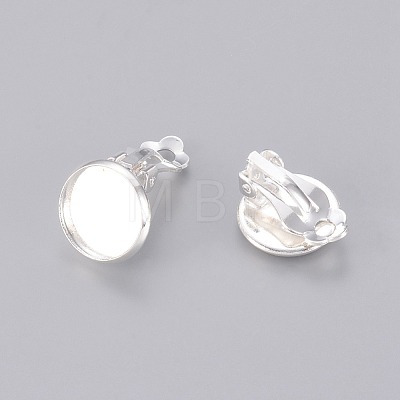 Brass Clip-on Earring Settings X-KK-I007-S-1