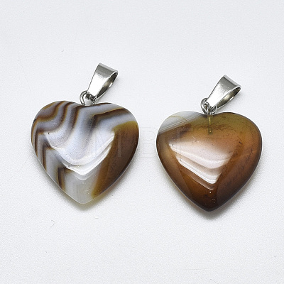 Natural Banded Agate/Striped Agate Pendants G-T122-24I-1