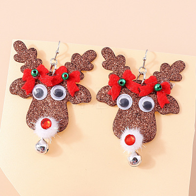 Christmas Plastic & Acrylic & Resin & Alloy Dangle Earrings FS-WG9688C-05-1