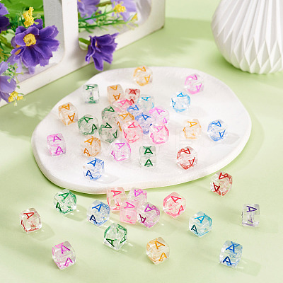 50Pcs Acrylic European Beads MACR-TADJ0001-13A-1