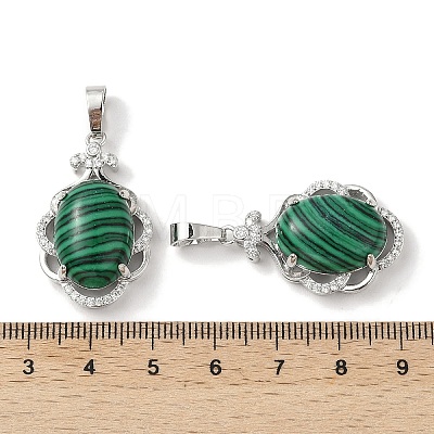 Synthetic Malachite Oval Pendants G-NH0025-15P-18-1