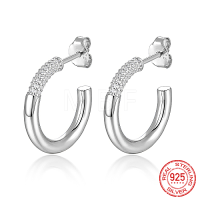 Rhodium Plated 925 Sterling Silver Ring Stud Earrings JZ8068-3-1