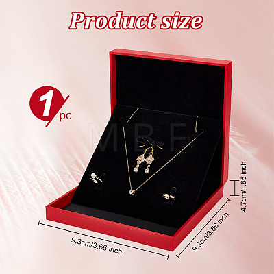 Square PU Leather with Lint Jewelry Storage Box AJEW-WH0505-86B-01-1