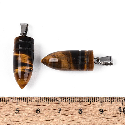 Natural Tiger Eye Pendants G-N349-16P-02-1