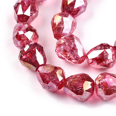 Transparent Electroplate Glass Beads Strands X-EGLA-N006-079F-1