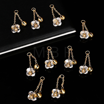 Natural Quartz Crystal Flower Charms PW-WG62F11-01-1