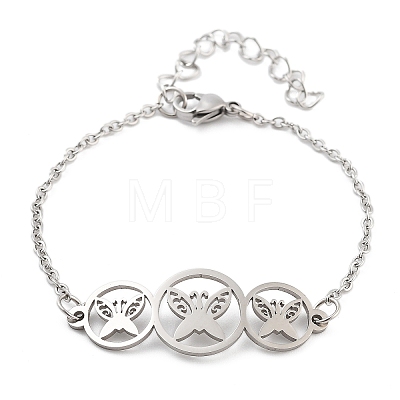 Non-Tarnish Stainless Steel Cable Chain Link Bracelets for Women Men STAS-Z061-01P-12-1