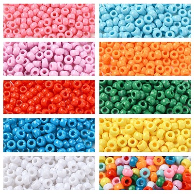 200Pcs Opaque Plastic Beads KY-YW0001-79A-1