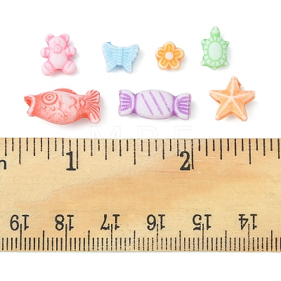 260Pcs 7 Style Craft Style Acrylic Beads MACR-FS0001-38-1