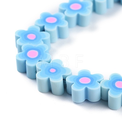 Handmade Flower Polymer Clay Beads Strands CLAY-M003-07J-1