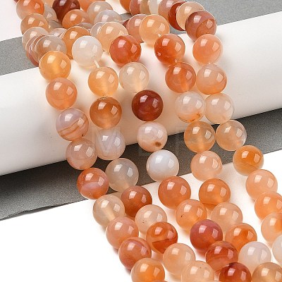 Natural Red Agate Beads Strands G-A248-A06-04-1