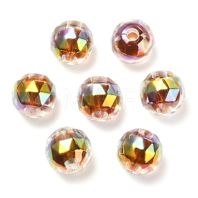 Two Tone UV Plating Rainbow Iridescent Acrylic Beads TACR-D010-06F-1