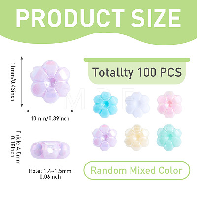 200Pcs UV Plating Opaque Acrylic Beads OACR-TADJ0001-12-1