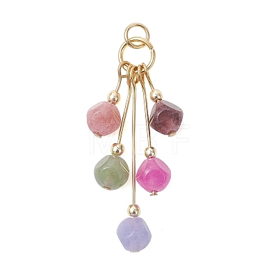 Natural Multicolor Tourmaline Dangling Pendants PALLOY-JF05184-1