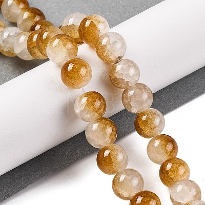 Crackle Baking Painted Imitation Jade Glass Beads Strands DGLA-T003-10mm-M-1