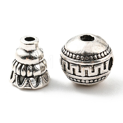 Tibetan Style Alloy 3 Hole Guru Beads FIND-A031-05AS-1