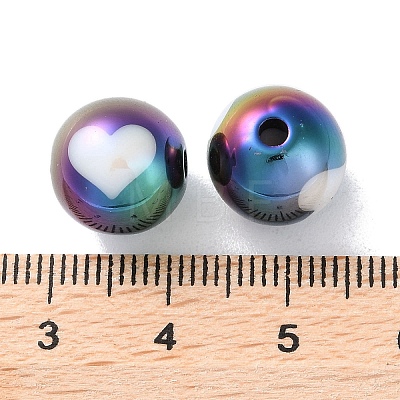 UV Plating Rainbow Iridescent Acrylic Beads OACR-H112-18A-1
