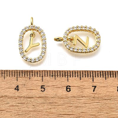 26Pcs Brass Micro Pave Cubic Zirconia Pendants KK-R218-02G-01-1