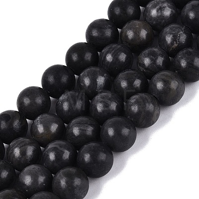 Natural Black Gold Gemstone Beads Strands G-Q601-13A-09-1